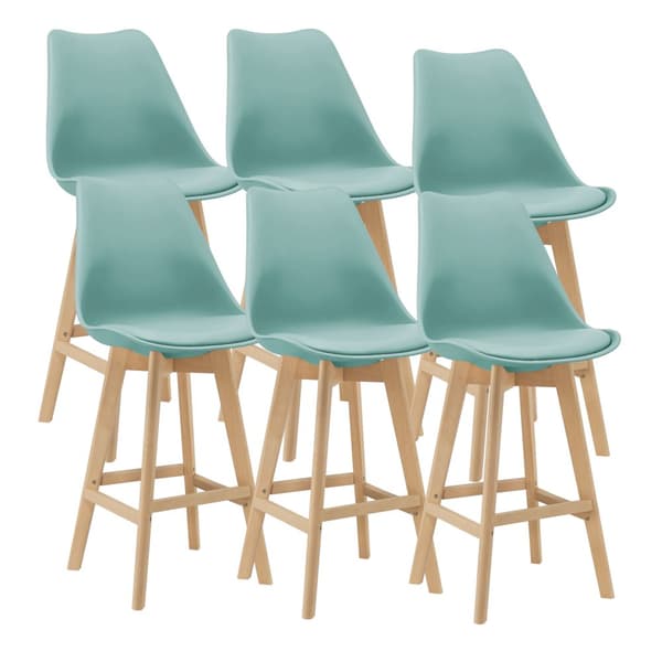 [en.casa] Barstol Lublin set 6-105x48x58cm-bok-PU konstläder-mintfärg