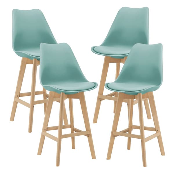 [en.casa] Barstol Lublin set 4-105x48x58cm-bok-PU konstläder-mintfärg