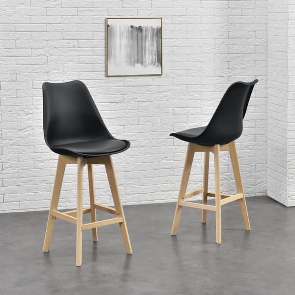 [en.casa] Barstol Lublin set 6-105x48x58cm-bok-PU konstläder-svart
