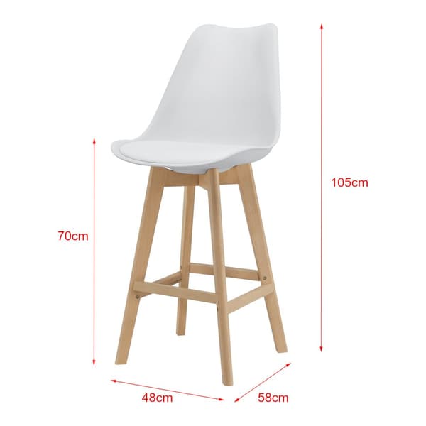 [en.casa] Barstol Lublin set 4-105x48x58cm-bok-PU konstläder-vit