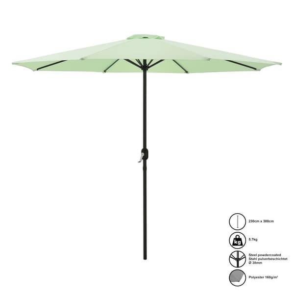 [casa.pro] Parasoll Sonn-trädgårdsparasoll-balkongparasoll-300x230cm-pulverlackerat stål-vattenavvisande polyester-pastellgrön