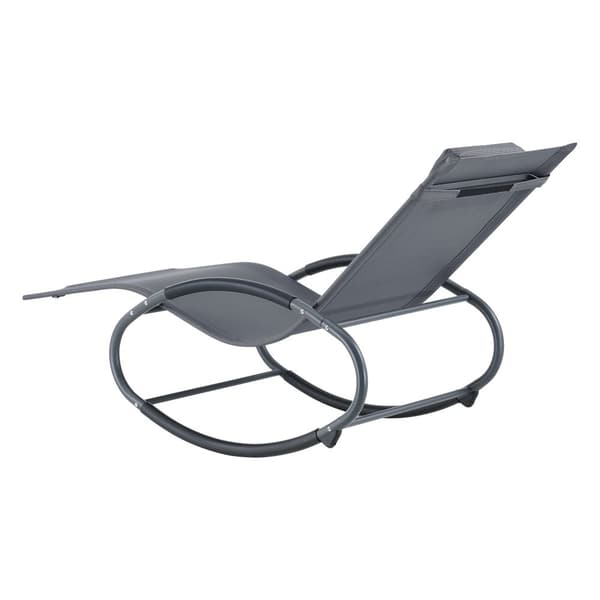 [en.casa] Trädgårdsgungstol Almaluez-hammockande solstol-gungande solstol-solstolsgunga-153x63x80,5cm-stål-textil-max.120kg-med huvudkudde-mörkgrå