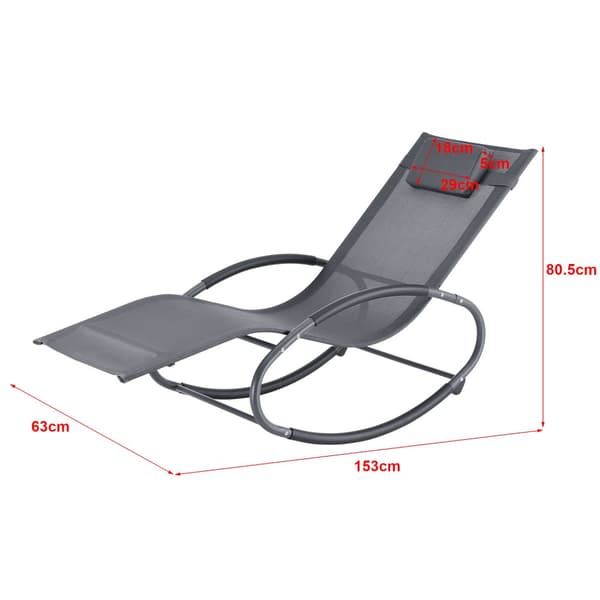 [en.casa] Trädgårdsgungstol Almaluez-hammockande solstol-gungande solstol-solstolsgunga-153x63x80,5cm-stål-textil-max.120kg-med huvudkudde-mörkgrå