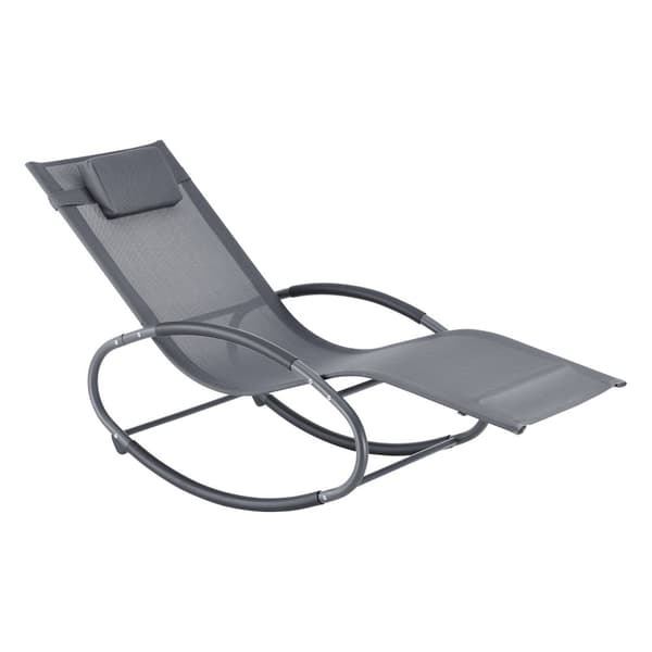 [en.casa] Trädgårdsgungstol Almaluez-hammockande solstol-gungande solstol-solstolsgunga-153x63x80,5cm-stål-textil-max.120kg-med huvudkudde-mörkgrå