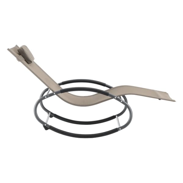 [en.casa] Trädgårdsgungstol Almaluez-hammockande solstol-gungande solstol-solstolsgunga-153x63x80,5cm-stål-textil-max.120kg-med huvudkudde-beige