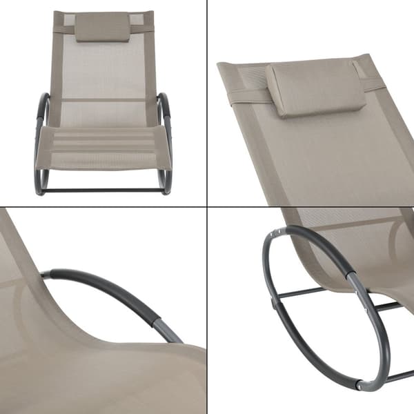 [en.casa] Trädgårdsgungstol Almaluez-hammockande solstol-gungande solstol-solstolsgunga-153x63x80,5cm-stål-textil-max.120kg-med huvudkudde-beige