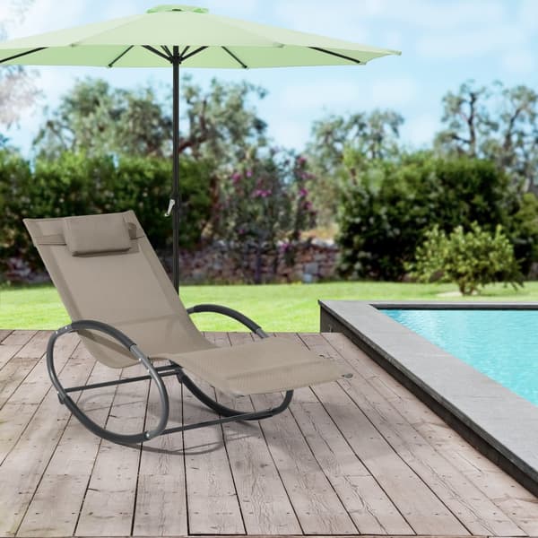 [en.casa] Trädgårdsgungstol Almaluez-hammockande solstol-gungande solstol-solstolsgunga-153x63x80,5cm-stål-textil-max.120kg-med huvudkudde-beige