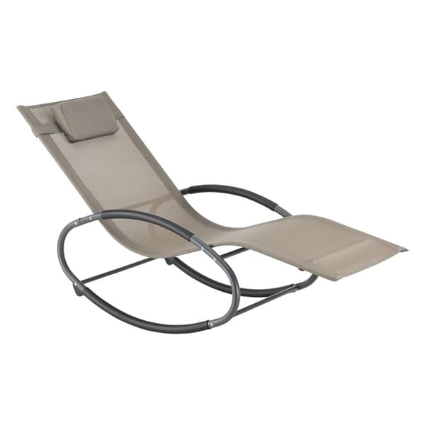 [en.casa] Trädgårdsgungstol Almaluez-hammockande solstol-gungande solstol-solstolsgunga-153x63x80,5cm-stål-textil-max.120kg-med huvudkudde-beige