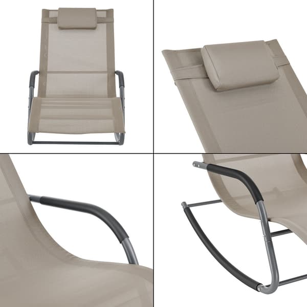 Trädgårdsgungstol Caracena beige [en.casa]