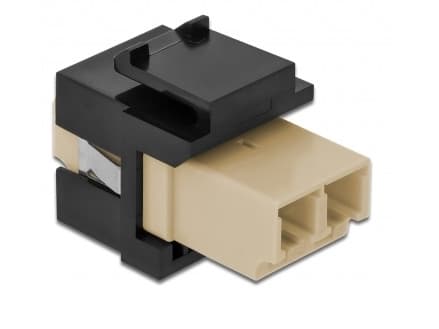 Delock - Modulaarinen upotus - LC x 2 - musta, beige