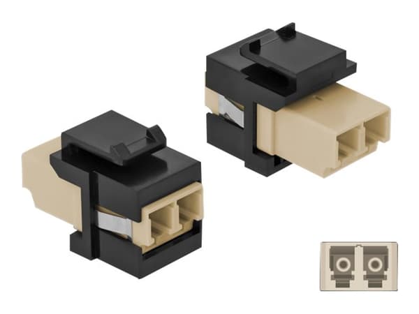 Delock - Modulaarinen upotus - LC x 2 - musta, beige