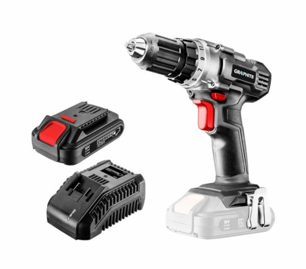 Graphite 58G000-SET1, Boremaskin med pistolgrep, Nøkkelløs, 1 cm, 1250 RPM, 2 mm, 350 RPM
