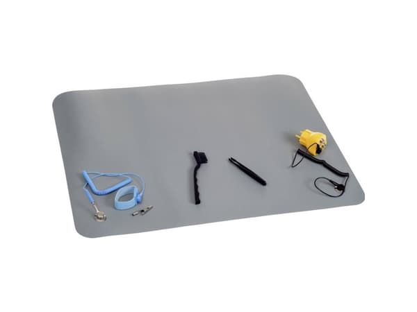 Quadrios Set med ESD-bordmattor Grå (L x B) 650 mm x 500 mm
