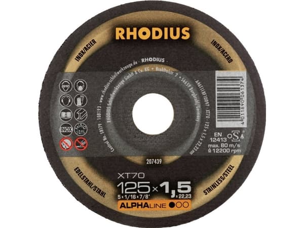 Rhodius 207439 Skæreskive lige 125 mm 22.23 mm 1 stk