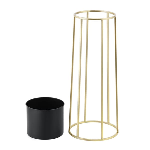 [en.casa] Växtställ Macon set 2 med krukor-70x30x30cm-50x25x25cm-metall-guld-svart