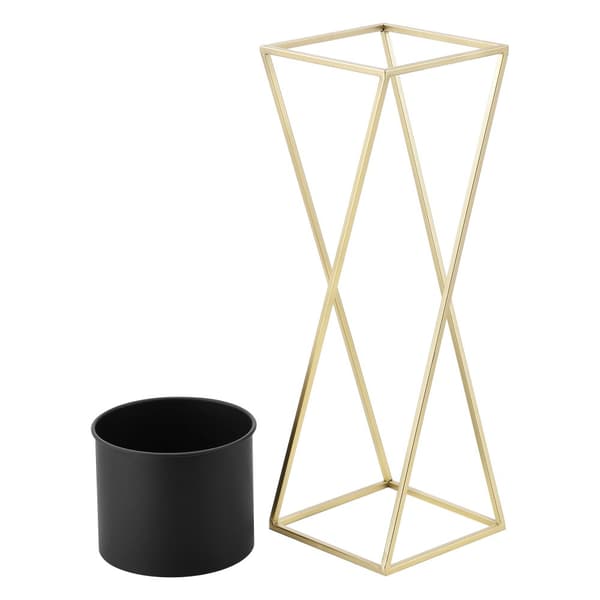 [en.casa] Växtställ Mons set 2 med krukor-70x24x24cm-50x21x21cm-metall-guld-svart