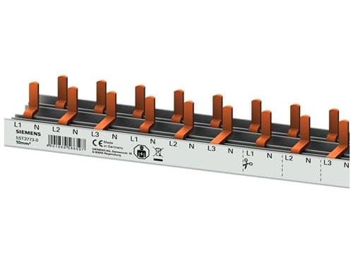 Siemens 5ST37730 Väyläkisko Rivien lukumäärä 3 10 mm² 63 A 230 V Johtotyyppi = L, L, L, L, N 1 kpl