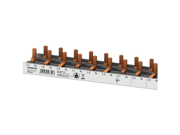 Siemens 5ST37730 Väyläkisko Rivien lukumäärä 3 10 mm² 63 A 230 V Johtotyyppi = L, L, L, L, N 1 kpl