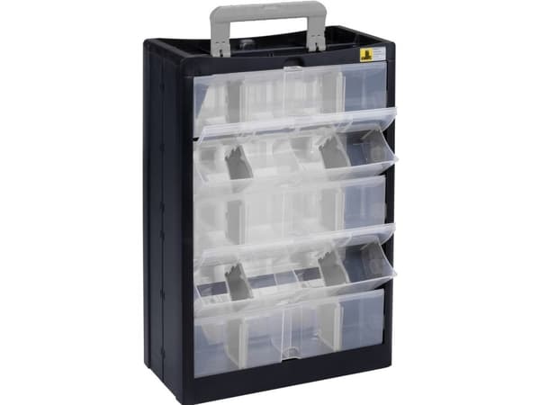 Allit 466260 Magasin til smådele VarioPlus DrawBox C 40 (B x K x T) 300 x 465 x 155 mm Sort, Grå 1 stk