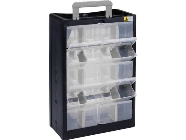 Allit 466260 Magasin til smådele VarioPlus DrawBox C 40 (B x K x T) 300 x 465 x 155 mm Sort, Grå 1 stk