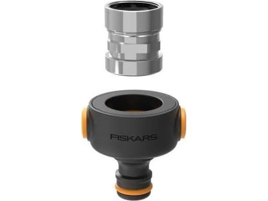 Fiskars 1027062, Slangekontakt, Metall, Svart, Oransje, Sølv