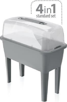 Prosperplast Greenhouse RESPANA PLANTER SET - anthracite, capacity 52L