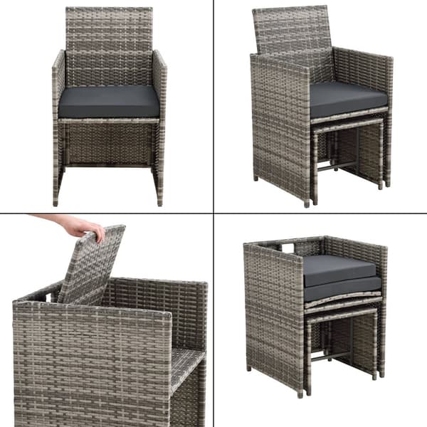 Matgrupp Laredo utomhus loungegrupp fläckig grå [en.casa]