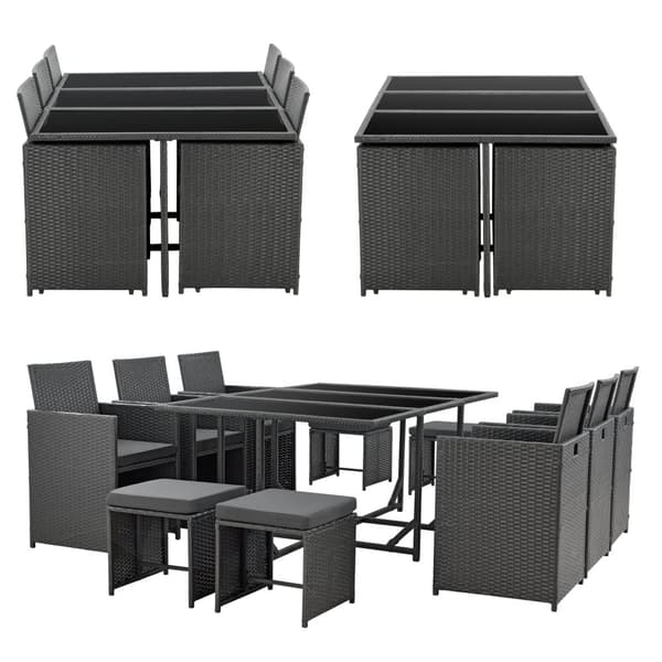 Matgrupp Laredo utomhus loungegrupp mörkgrå [en.casa]