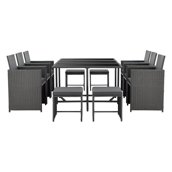 Matgrupp Laredo utomhus loungegrupp mörkgrå [en.casa]