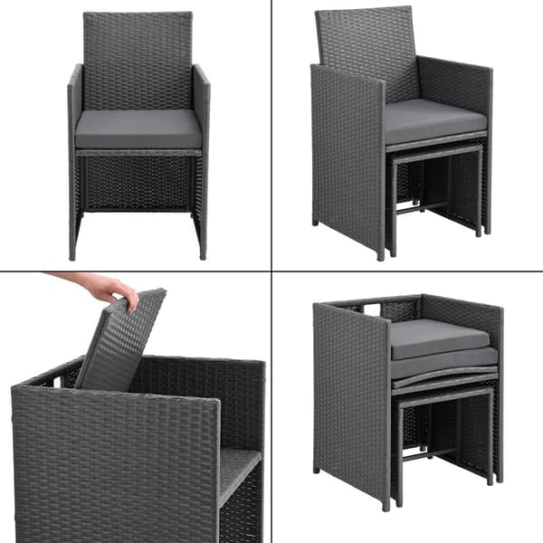 Matgrupp Laredo utomhus loungegrupp mörkgrå [en.casa]