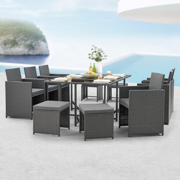 Matgrupp Laredo utomhus loungegrupp mörkgrå [en.casa]