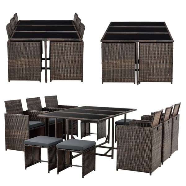 Matgrupp Laredo utomhus loungegrupp fläckig brun [en.casa]