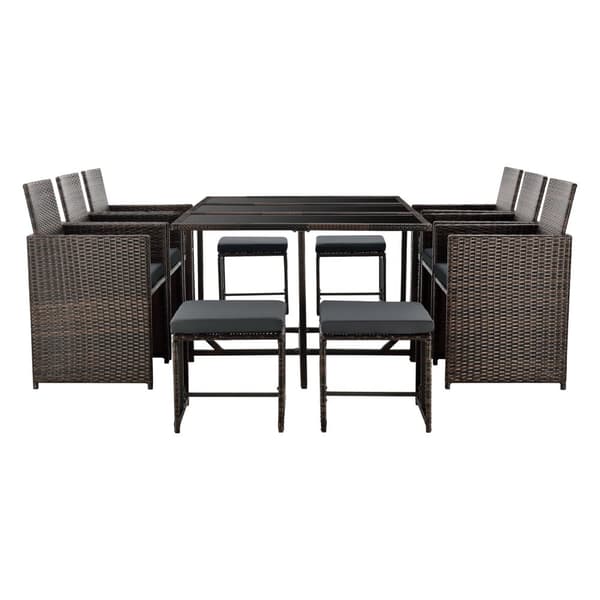 Matgrupp Laredo utomhus loungegrupp fläckig brun [en.casa]