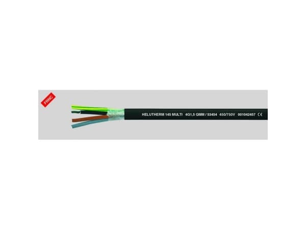 HELUKABEL 145 MULTI, Pienjännitekaapeli, Musta, Cooper, 2x0,5 mm², -35 - 120 °C, -55 - 145 °C