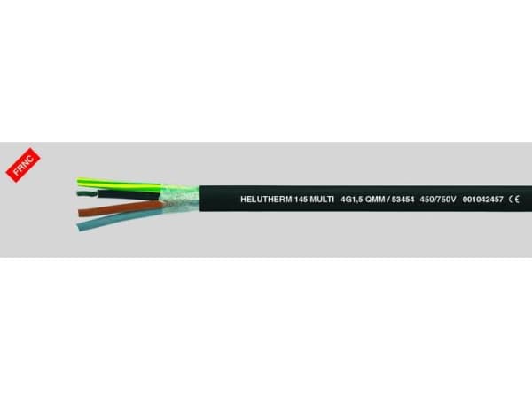 HELUKABEL 145 MULTI, Pienjännitekaapeli, Musta, Cooper, 2x0,5 mm², -35 - 120 °C, -55 - 145 °C