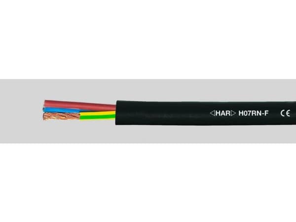 HELUKABEL H07RN-F, Lågspänningskabel, Svart, Gummi, Cooper, 1,5 mm², 14,4 kg/km