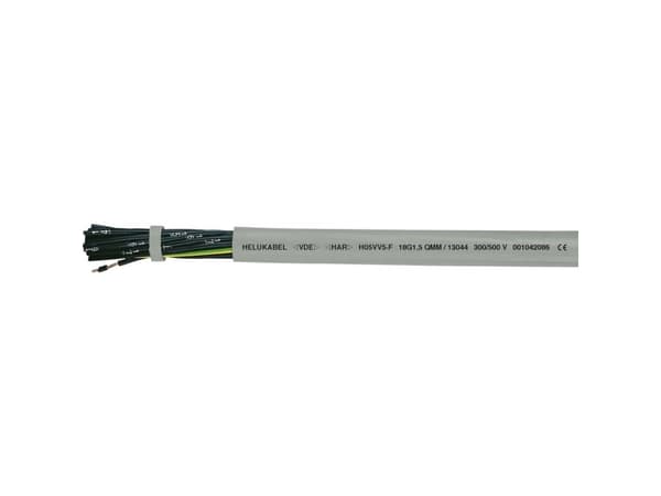 HELUKABEL H05VV5-F, Lavspenningskabel, Grå, Polyvinylklorid (PVC), Polyvinylklorid (PVC), Kobber (Cu), -5 - 70 °C
