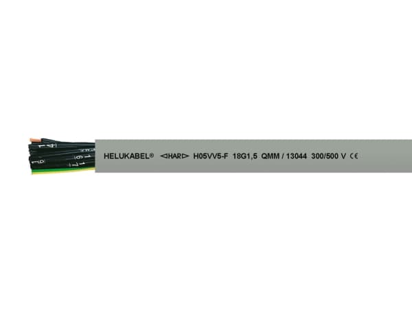 HELUKABEL H05VV5-F, Lavspenningskabel, Grå, Polyvinylklorid (PVC), Polyvinylklorid (PVC), Kobber (Cu), -5 - 70 °C