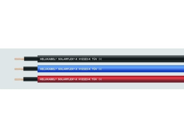HELUKABEL SOLARFLEX-X H1Z2Z2-K, Kabel för medelhög spänning, Blå, 1 x 6 mm ², 57,6 kg/km, -40 - 90 ° C, DIN VDE 0285-525-1/DIN EN 50525.1 appendix B,