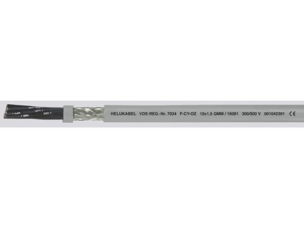 HELUKABEL HELU F-CY-OZ 4x1,5 16077, Lavspenningskabel, Grå, Polyvinylklorid (PVC), Polyvinylklorid (PVC), Kobber (Cu), -10 - 80 °C