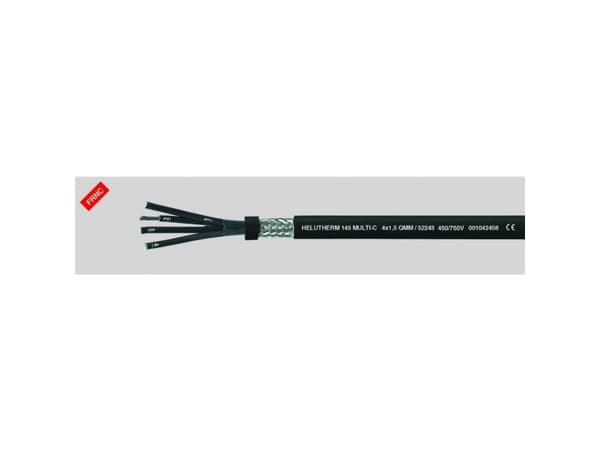 HELUKABEL 145 MULTI-C, Pienjännitekaapeli, Musta, Polyvinyylikloridi (PVC), Polyvinyylikloridi (PVC), Cooper, 2x1 mm²