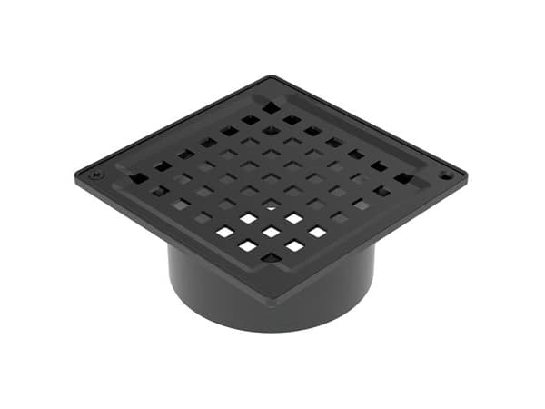 Blücher overdel SQUARE - Uden bærering, sort, til beton, 145x145mm- Rustfrit stål