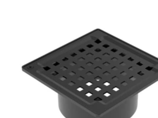 Blücher overdel SQUARE - Uden bærering, sort, til beton, 145x145mm- Rustfrit stål