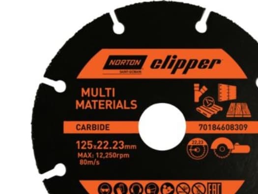 Diamantklinge 125x22,23mm - Norton Clipper multifunktionel t/tørskæring i mange mat.
