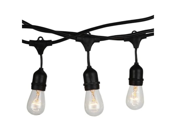 V-TAC LED-ketju VT-713 15x E27 Musta IP65 3673