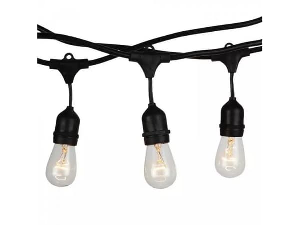 V-TAC LED-ketju VT-713 15x E27 Musta IP65 3673