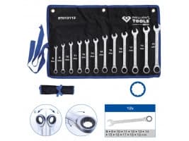 Brilliant Tools BT013112, 8,9,10,11,12,13,14,15,16,17,18,19 mm, Kromvanadiumstål, 5°, 13 kg, 12 stykker
