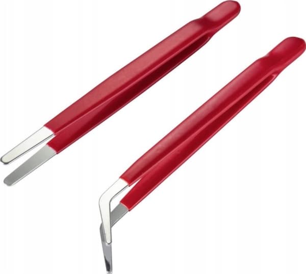 TOOLCRAFT TO-6897171 Pincet-sæt 2 dele Flad-rund, Flad-rund, bøjet