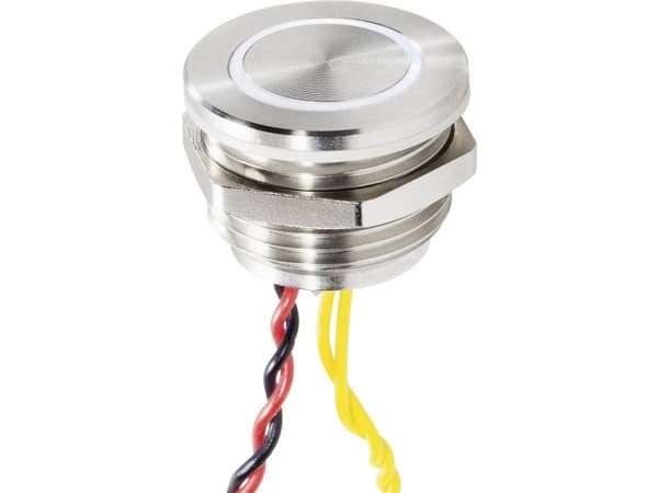 Renkforce RF-4707816 Ringeklokke Med Piezo Enkel Rustfrit stål, Hvid 24 V/0,3 A