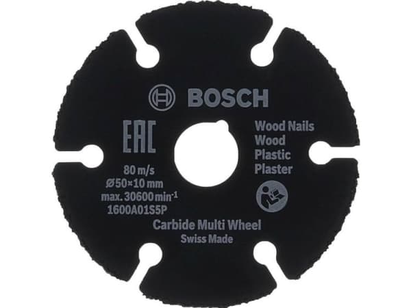 Bosch 1 600 A01 S5X. Typ: Schneidedisk, Mittentyp: Flache Mitte, Markenkompatibilität: Bosch. Menge pro Packung: 1 Stück(e) (1600A01S5X)